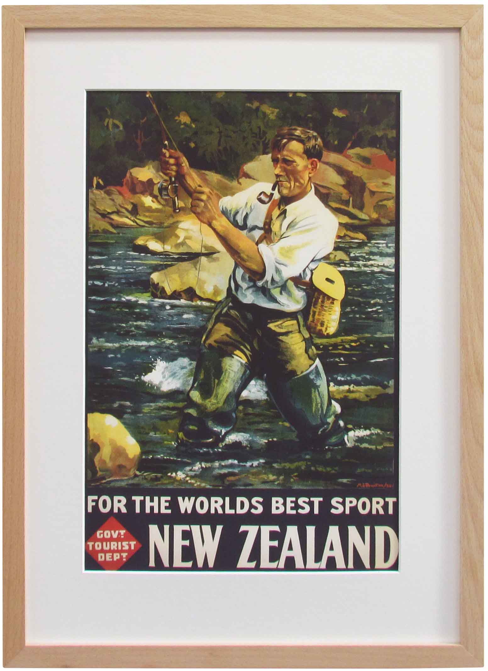  New Zealand Fly Fishing 1930s Vintage Style Travel